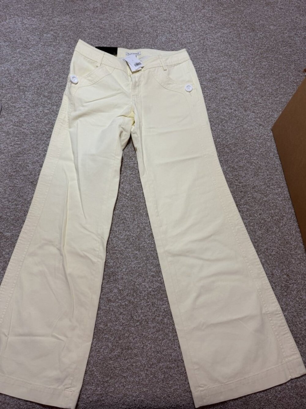 Banana Republic Women’s Light Yellow High Rise Wide Leg Cotton Pants Size 2